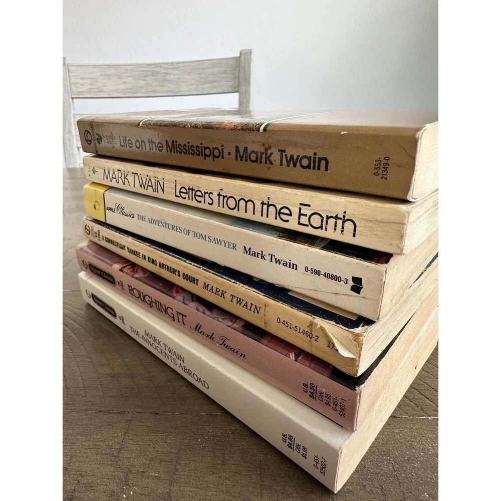 Mark Twain Classics 6 Book Lot Tom Sawyer Roughing It Mississippi Vintage PB